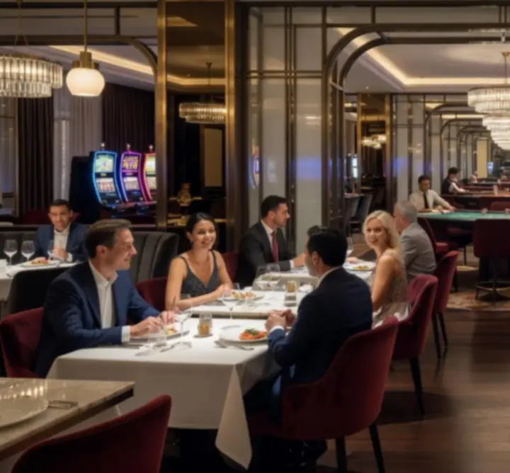 Ambiance élégante du restaurant au cœur du casino